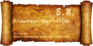 Biswanger Manfréda névjegykártya
